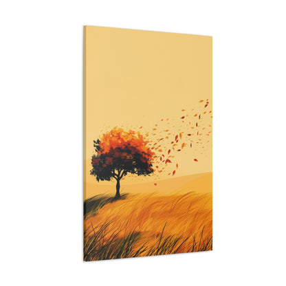 Tree in a Golden Sunset Digital Illustration Canvas Gallery Wraps