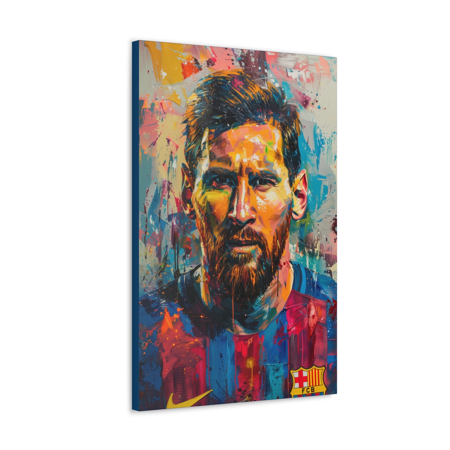 Lionel Messi - Abstract Digital Painting Canvas Gallery Wraps