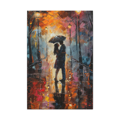 Couple - Leonid Afremov Style Digital Oil Painting Canvas Gallery Wraps