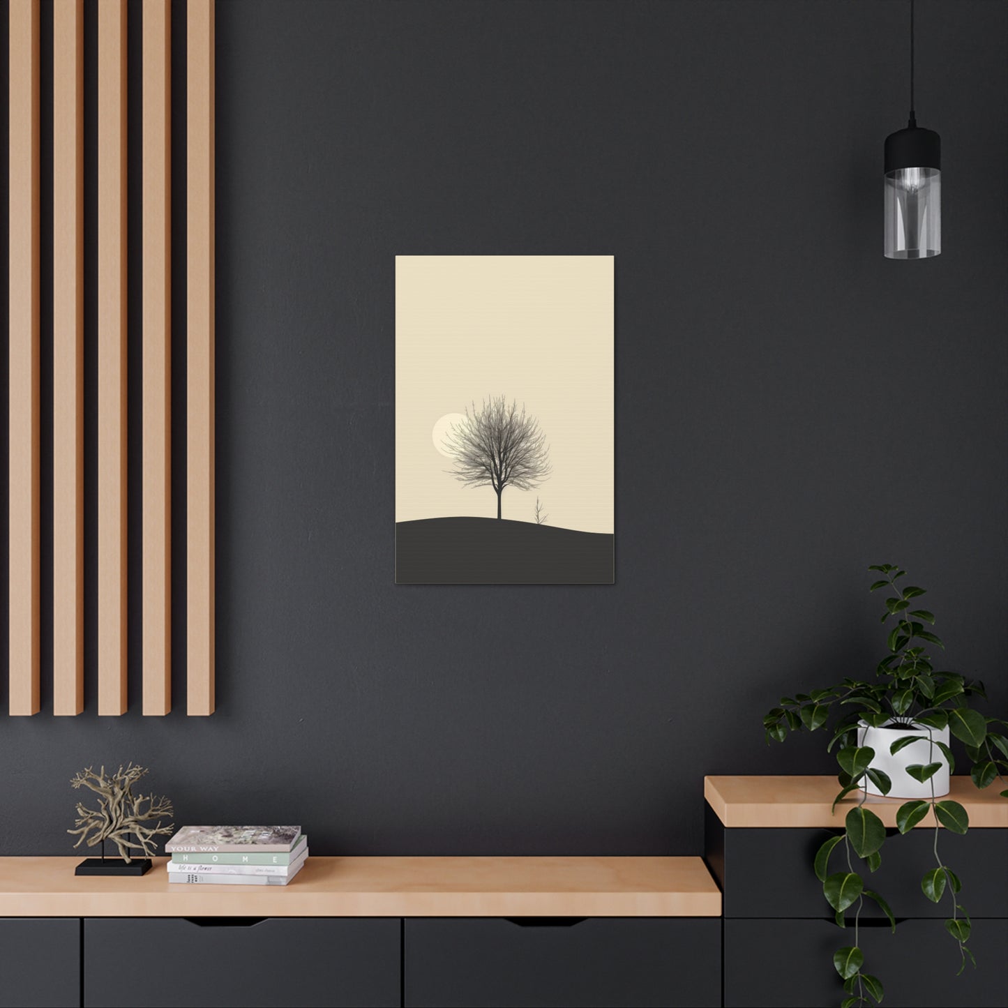 Lone Leafless Tree - Illustration Canvas Gallery Wraps