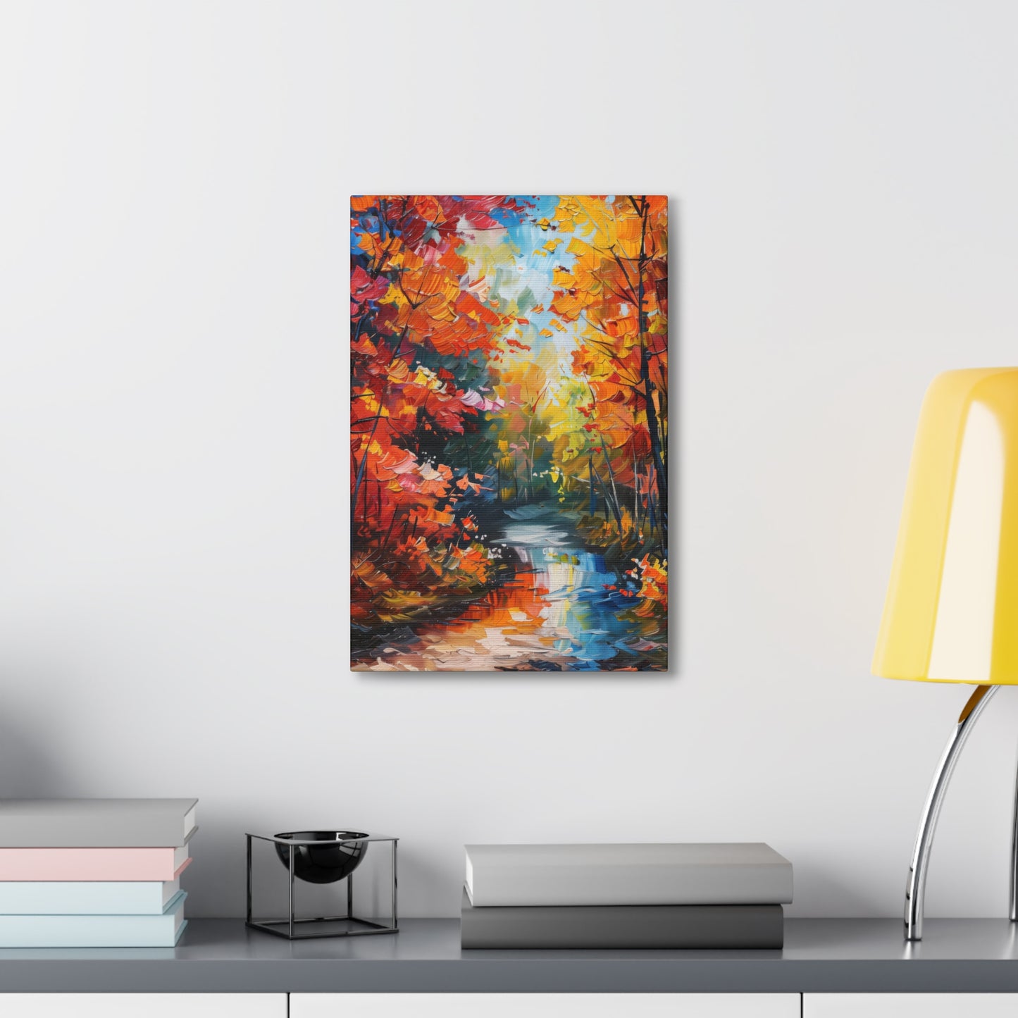 Road Through Autumn Flower Forest - Leonid Afremov Oil Painting Canvas Gallery Wraps