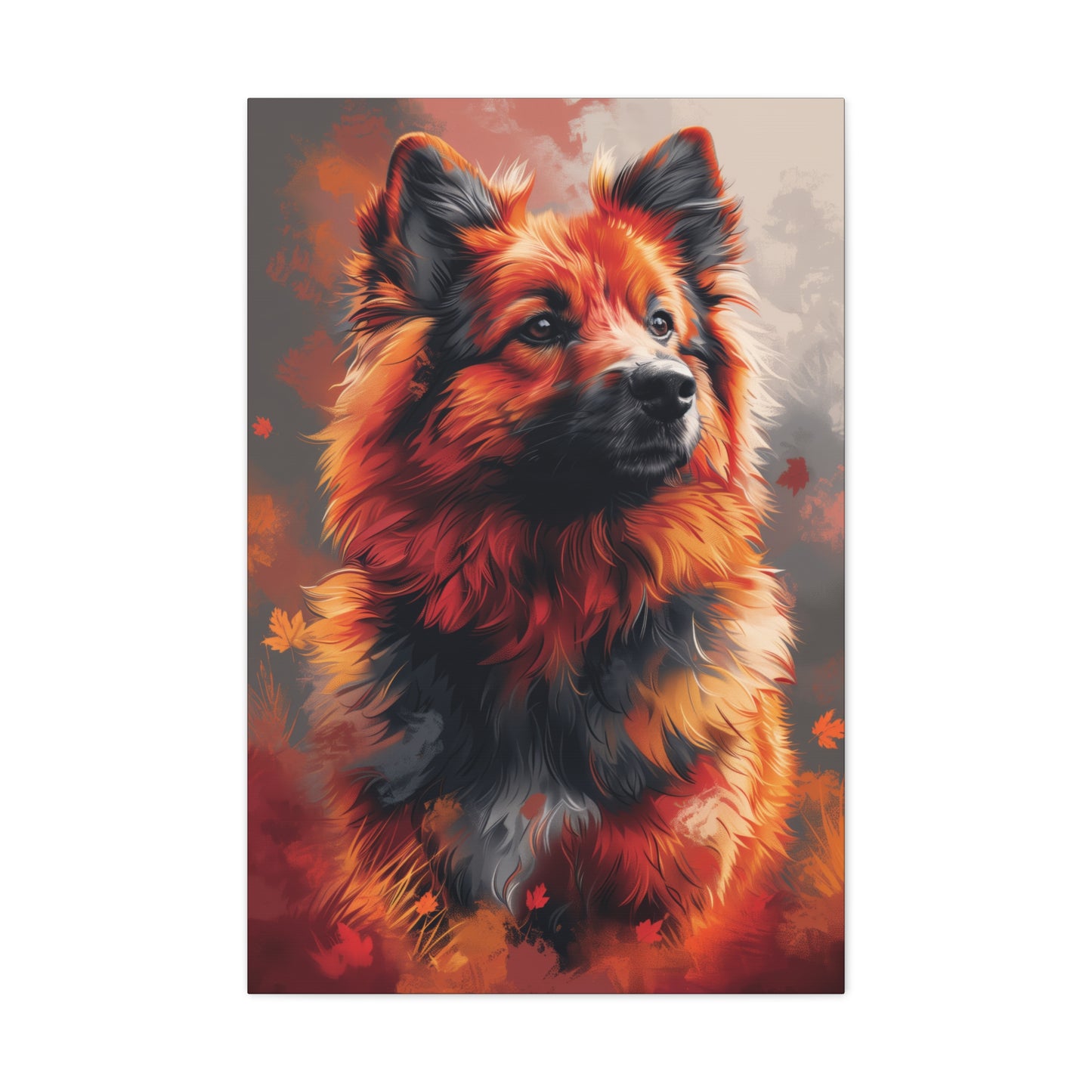 Papillon Dog - Abstract Illustration Canvas Gallery Wraps