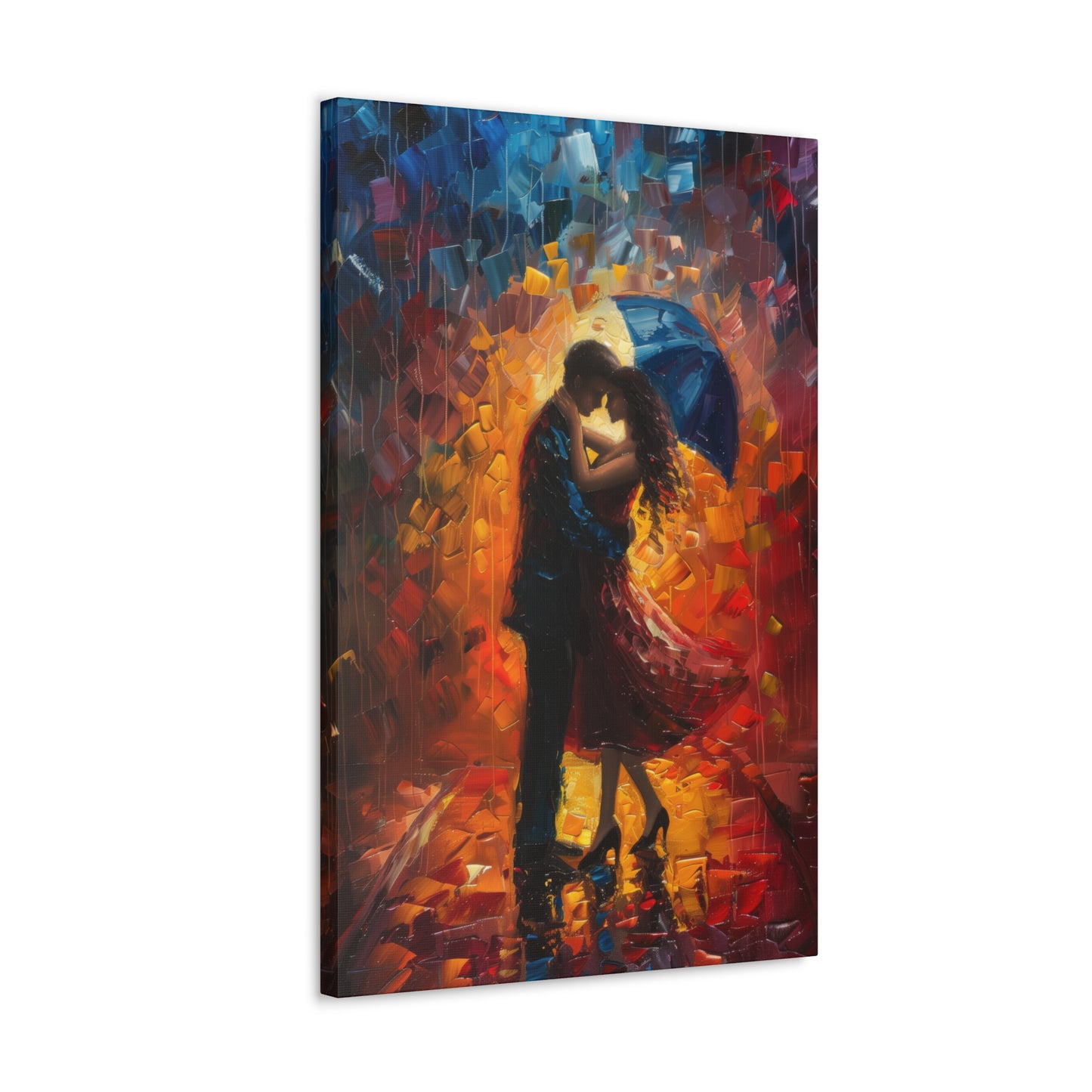 Couple - Leonid Afremov Style Digital Oil Painting Canvas Gallery Wraps