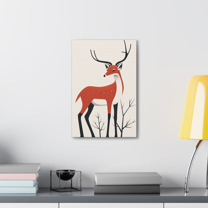 deer Digital Illustration Canvas Gallery Wraps