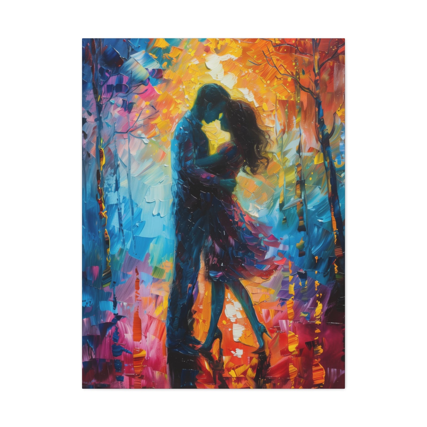 Couple - Leonid Afremov Style Digital Oil Painting Canvas Gallery Wraps