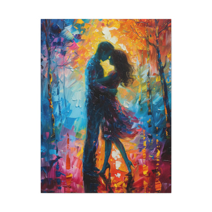 Couple - Leonid Afremov Style Digital Oil Painting Canvas Gallery Wraps