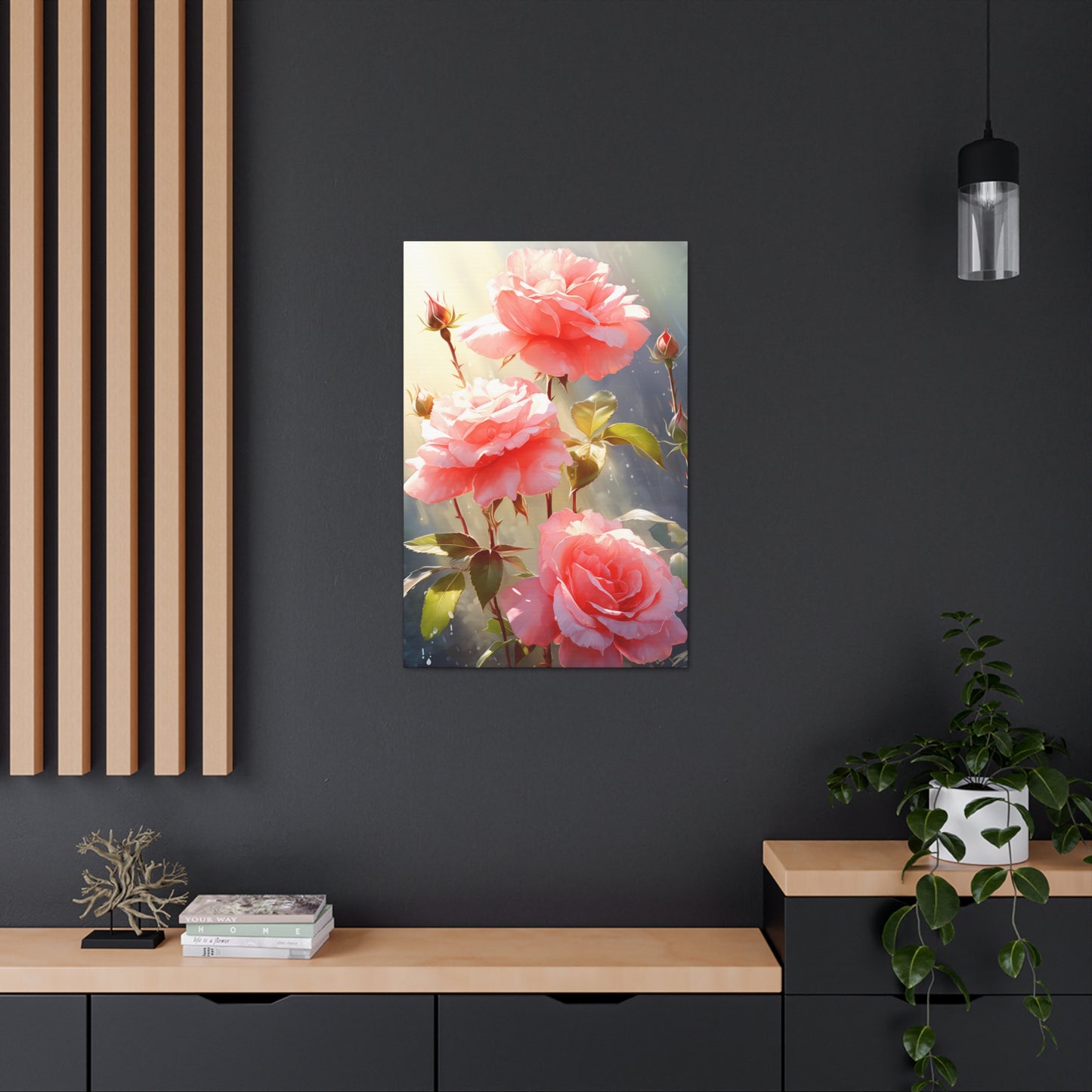 Rose Flowers - Watercolor Painting Digital Illustration Canvas Gallery Wraps