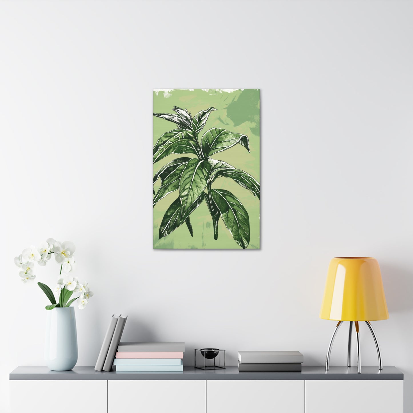 Plant Leaves Digital Illustration Canvas Gallery Wraps