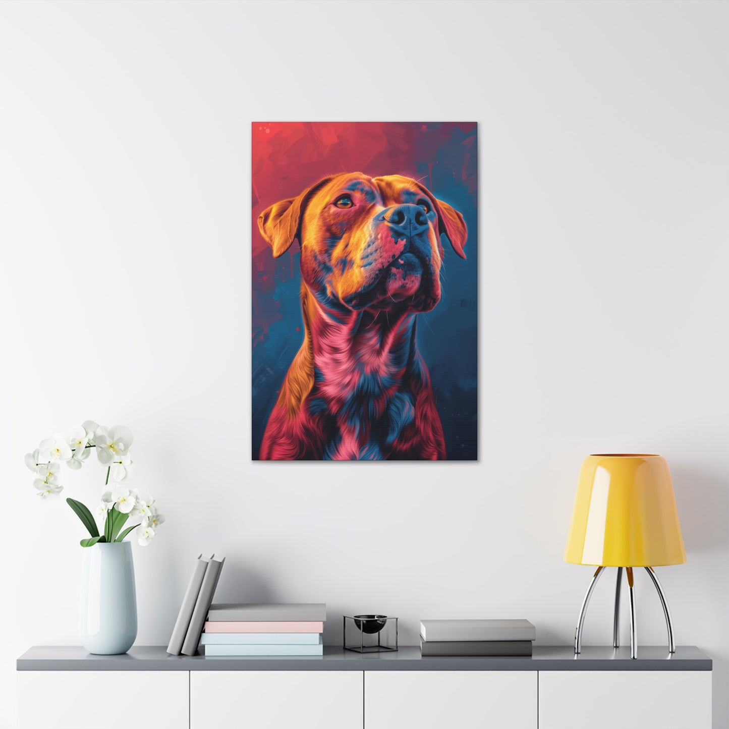 American Pit Bull Terrier - Abstract Illustration Canvas Gallery Wraps