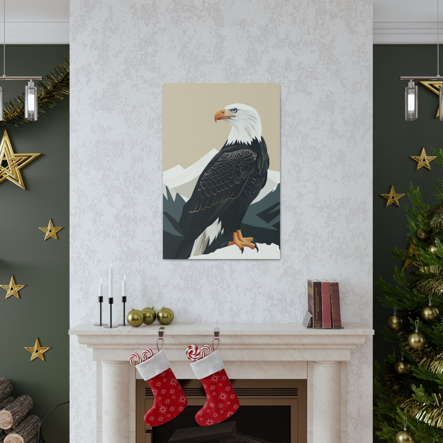 Bald Eagle Digital Illustration Canvas Gallery Wraps