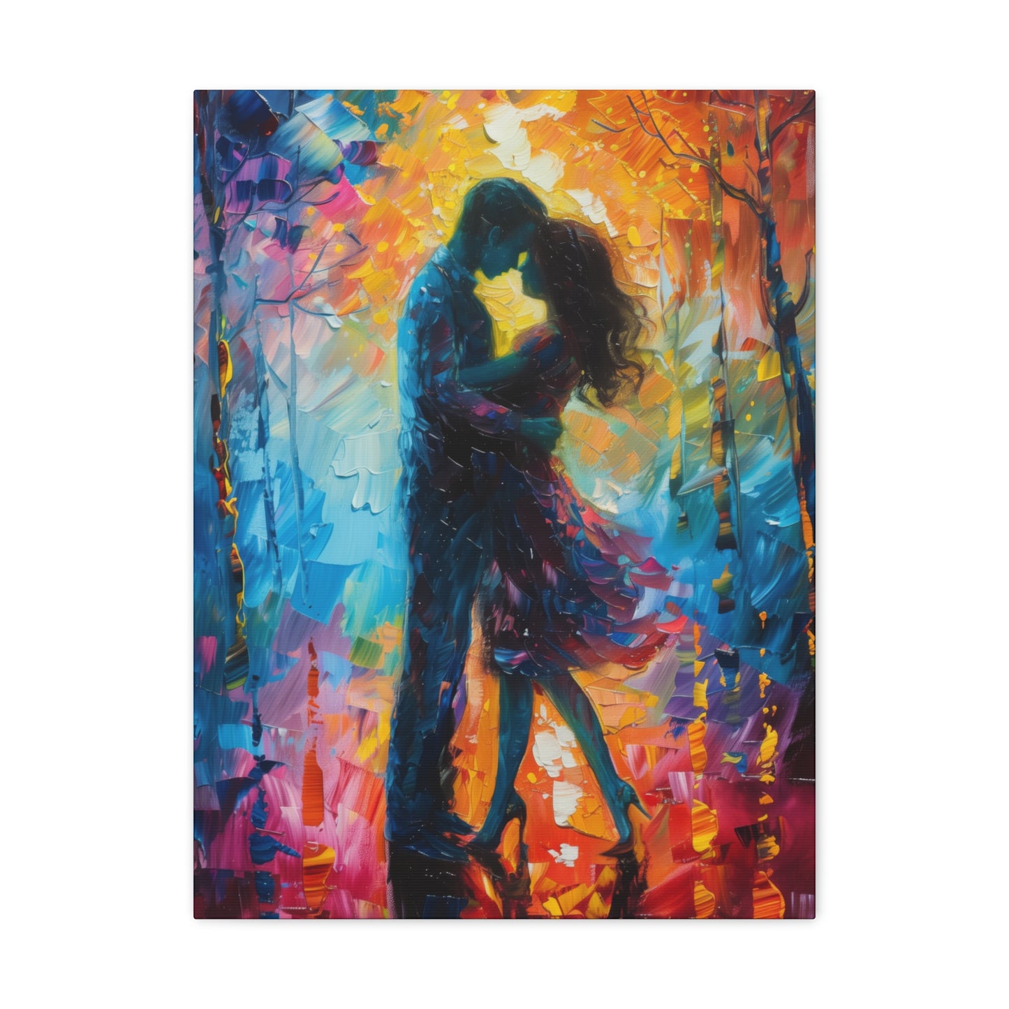 Couple - Leonid Afremov Style Digital Oil Painting Canvas Gallery Wraps