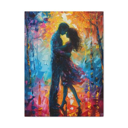 Couple - Leonid Afremov Style Digital Oil Painting Canvas Gallery Wraps