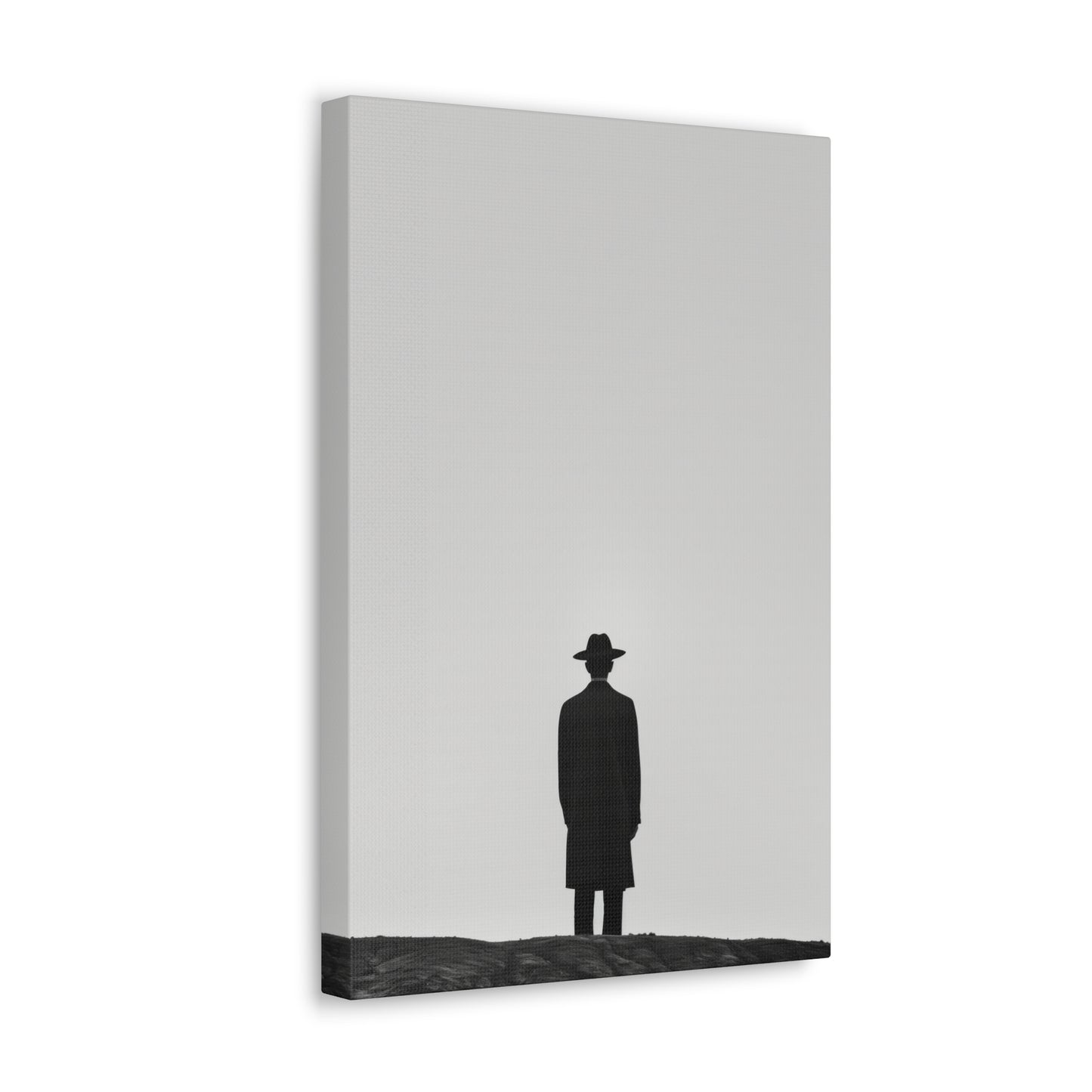 Man Wearing Suit and Porkpie Hat - Takeshi Kitano Style Digital Illustration Canvas Gallery Wraps