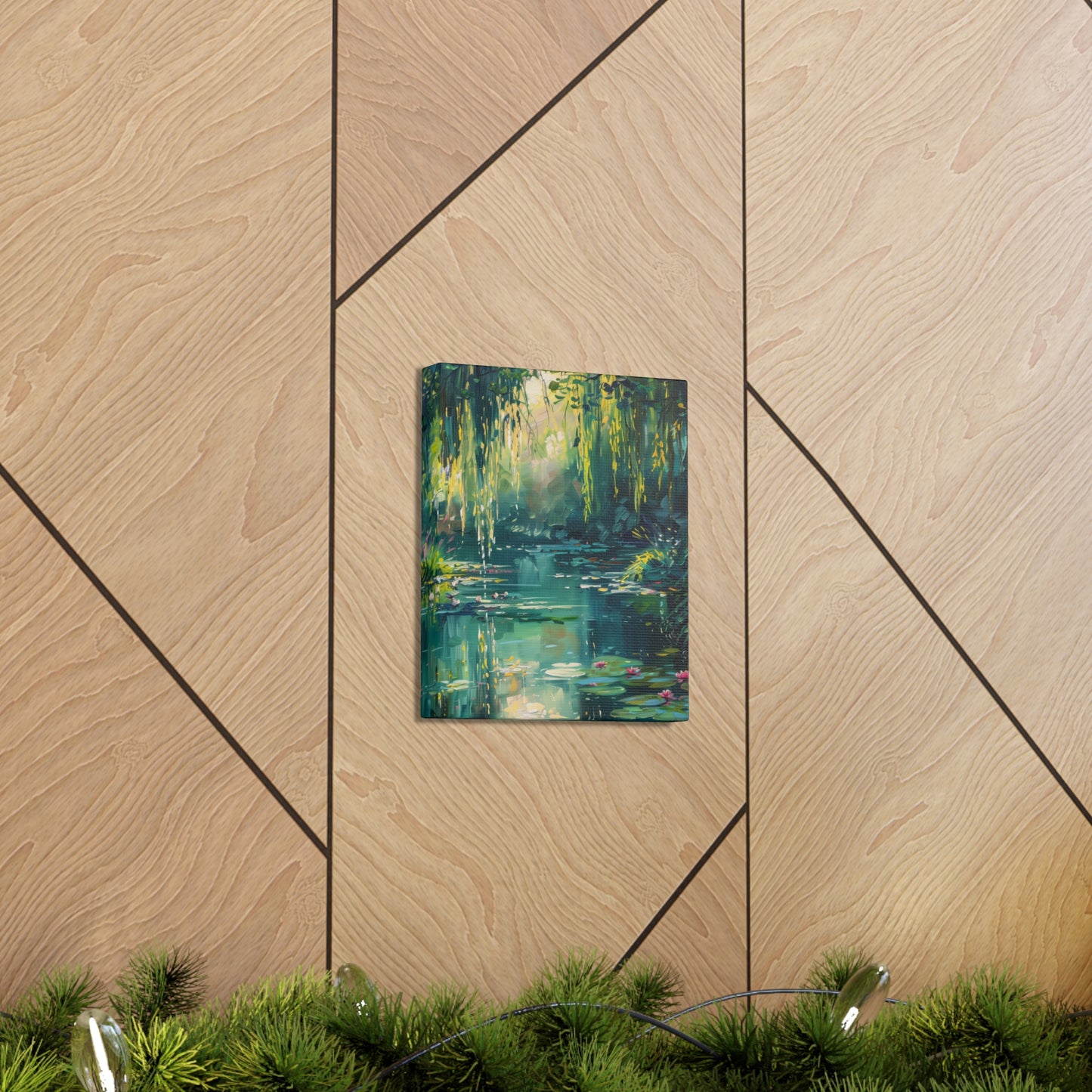 Pond in a Forest - Claude Monet Style Digital Print Canvas Gallery Wraps