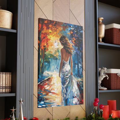 bride in the streets - Leonid Afremov Style Digital Print Canvas Gallery Wraps