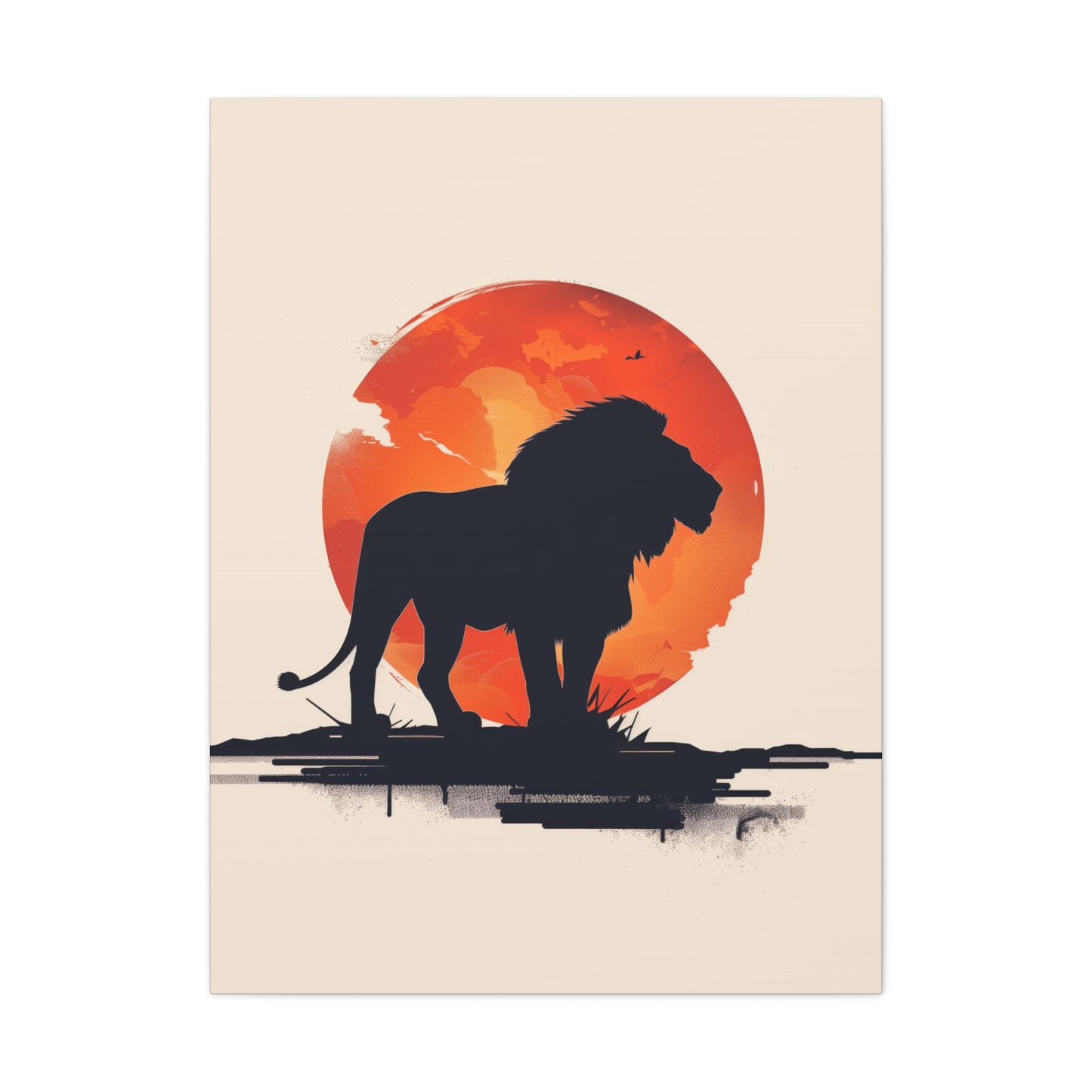 Lion Digital Illustration Canvas Gallery Wraps