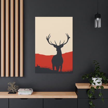 Reindeer with antlers  Digital Illustration Canvas Gallery Wraps