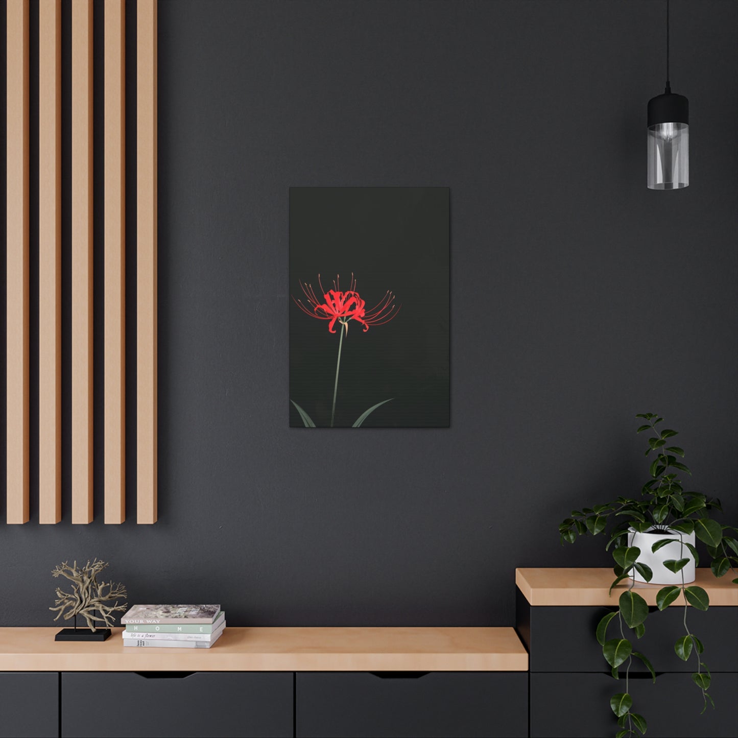 Red Spider Lily Flower Digital Illustration Canvas Gallery Wraps