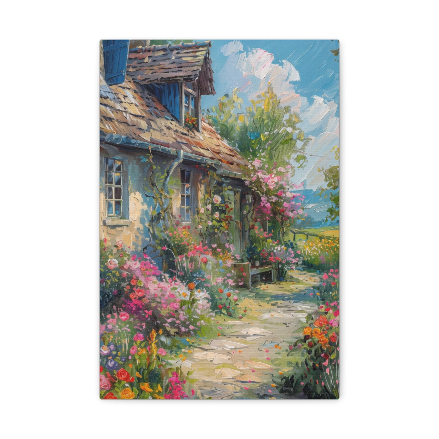 French country side whimsical Digital Oil Painting Print Canvas Gallery Wraps