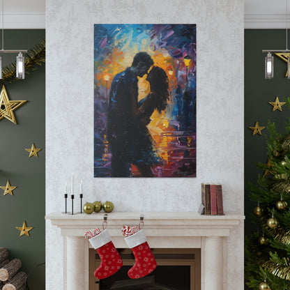 Couple - Leonid Afremov Style Digital Oil Painting Canvas Gallery Wraps