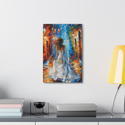 Bride in the Street - Leonid Afremov Style Digital Print Canvas Gallery Wraps