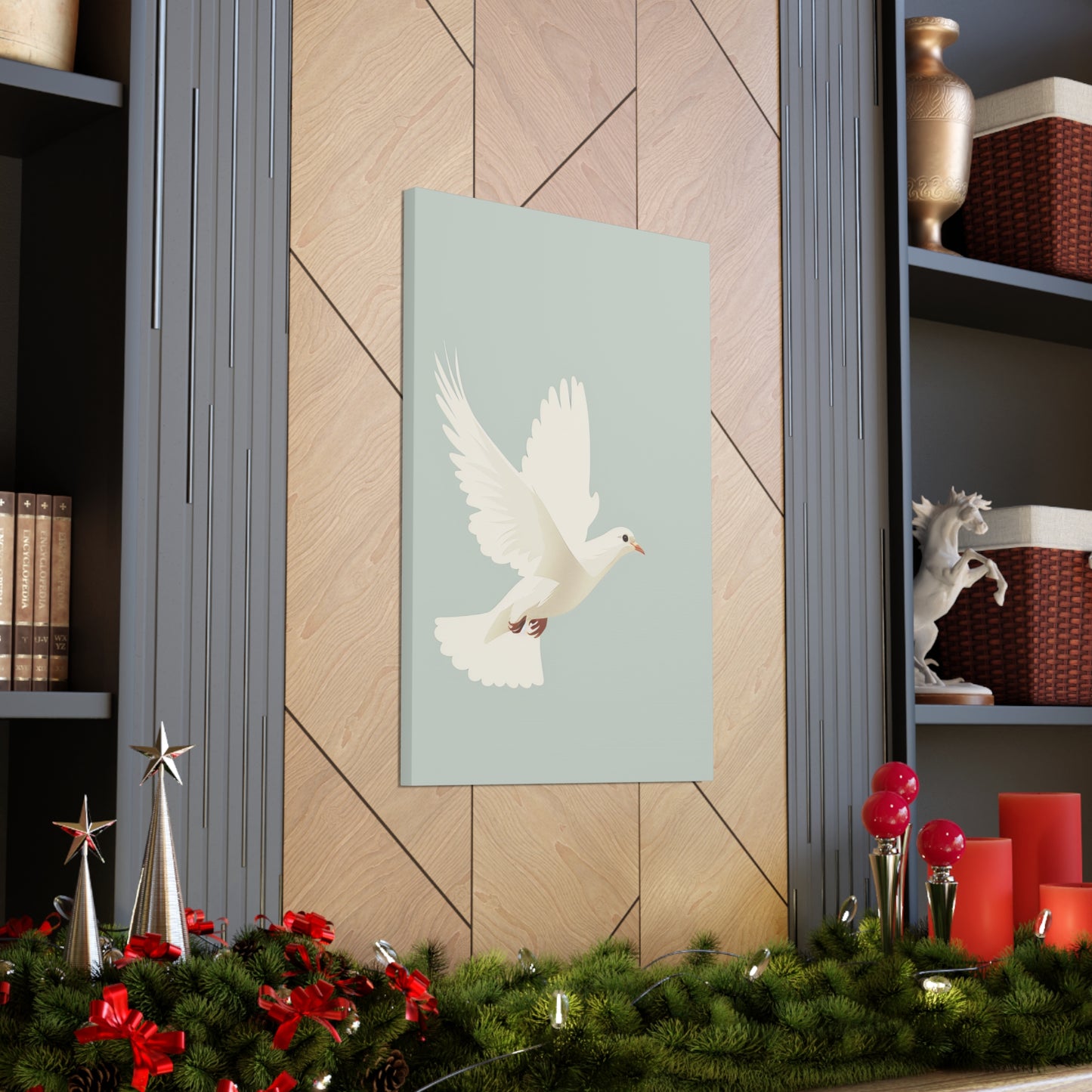 White Dove Digital Illustration Canvas Gallery Wraps