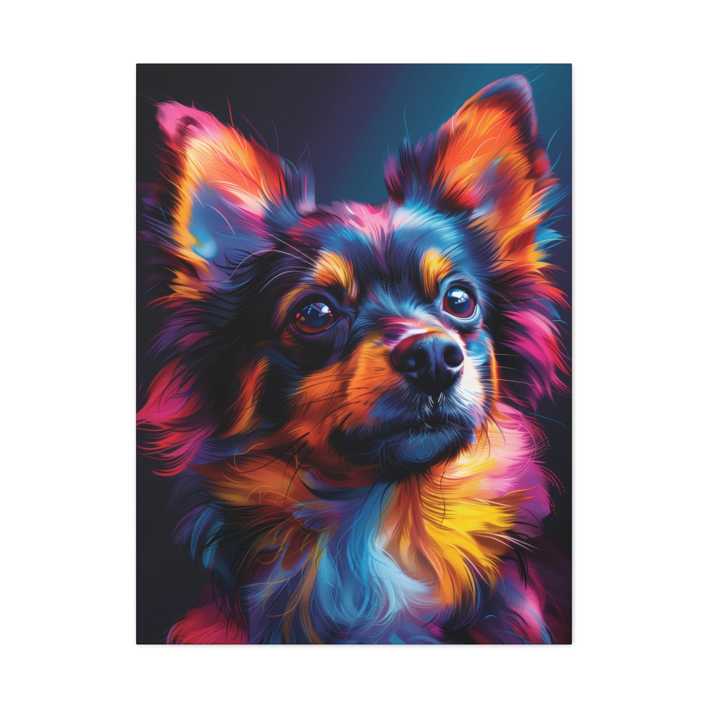 Papillon Dog - Abstract Illustration Canvas Gallery Wraps