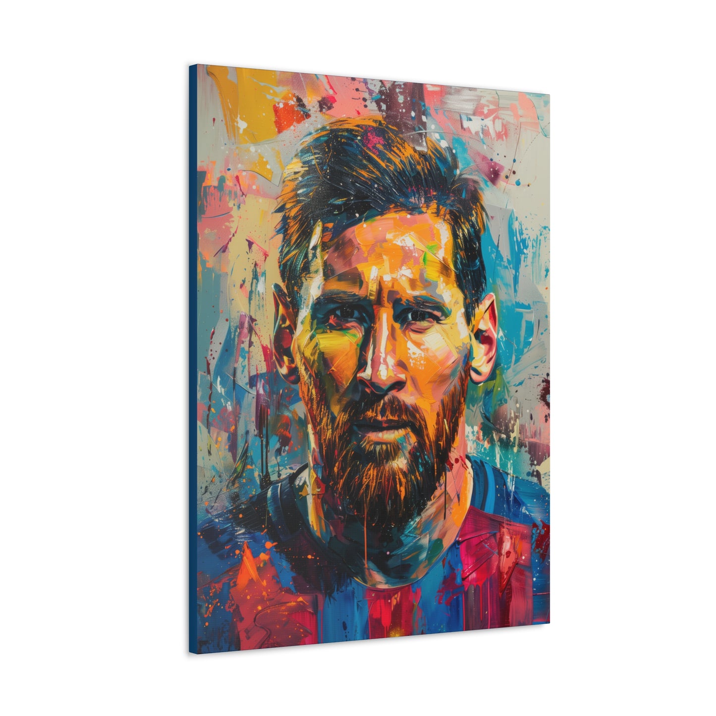 Lionel Messi - Abstract Digital Painting Canvas Gallery Wraps