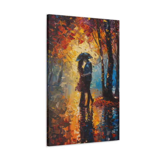 Couple - Leonid Afremov Style Digital Oil Painting Canvas Gallery Wraps