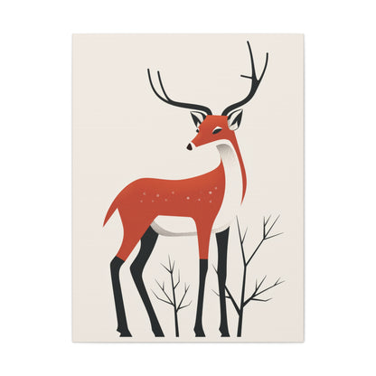 deer Digital Illustration Canvas Gallery Wraps