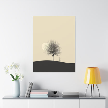 Lone Leafless Tree - Illustration Canvas Gallery Wraps