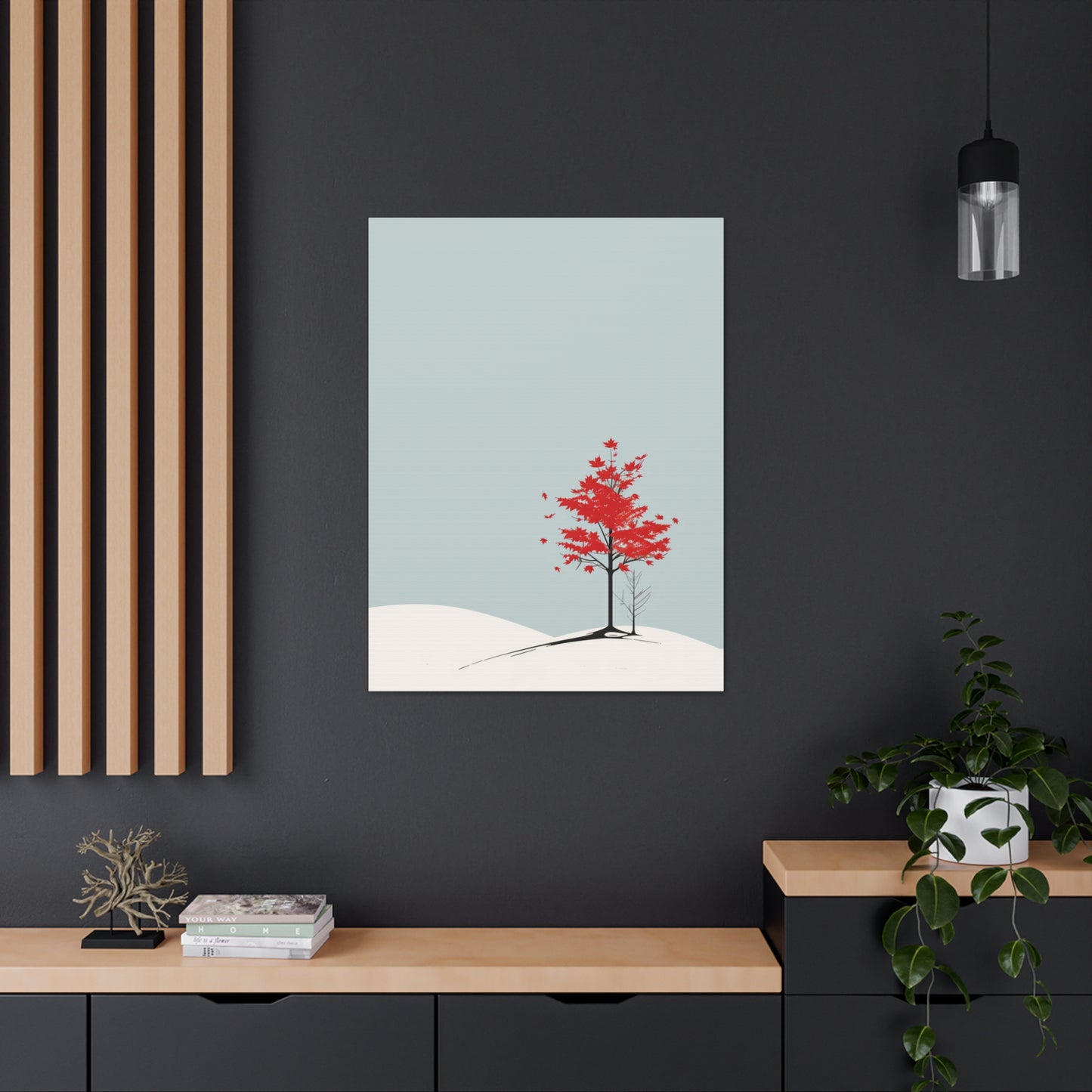 Maple Tree in Winter - Illustration Canvas Gallery Wraps