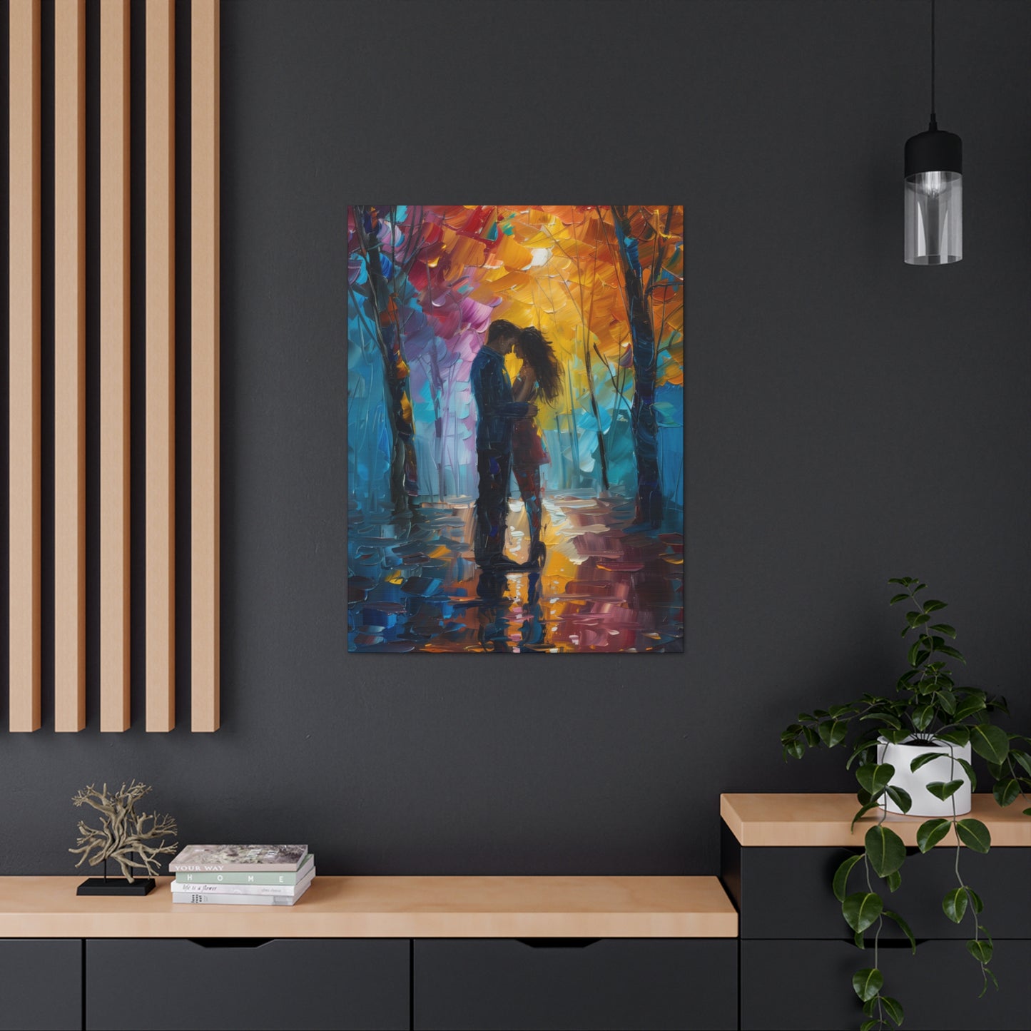 Couple - Leonid Afremov Style Digital Oil Painting Canvas Gallery Wraps