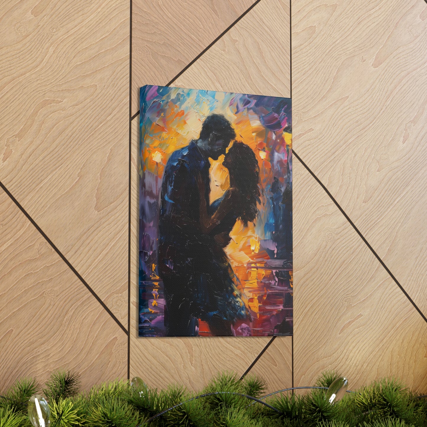 Couple - Leonid Afremov Style Digital Oil Painting Canvas Gallery Wraps