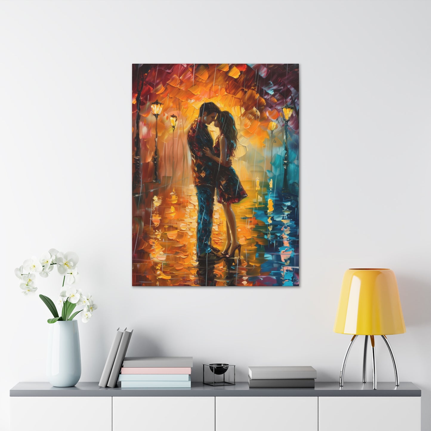 Couple - Leonid Afremov Style Digital Oil Painting Canvas Gallery Wraps