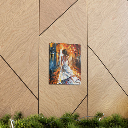 bride walking in street - Leonid Afremov Style Digital Print Canvas Gallery Wraps