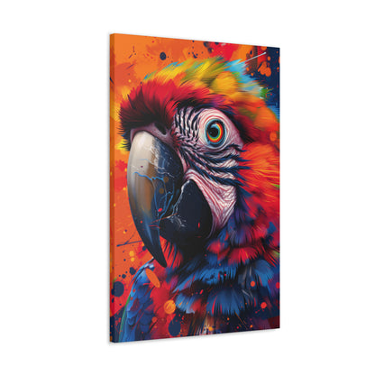 Macaw Parrot - Digital Illustration Canvas Gallery Wraps