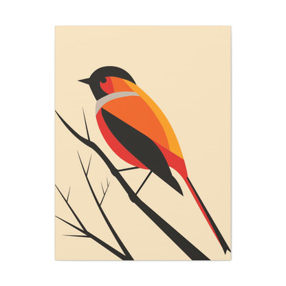 Bird siting on a tree branch Digital Illustration Canvas Gallery Wraps