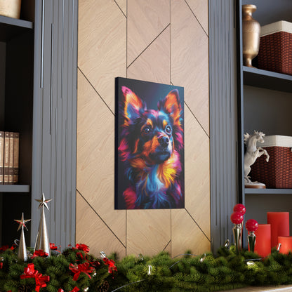 Papillon Dog - Abstract Illustration Canvas Gallery Wraps