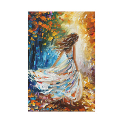 bride walking in street - Leonid Afremov Style Digital Print Canvas Gallery Wraps