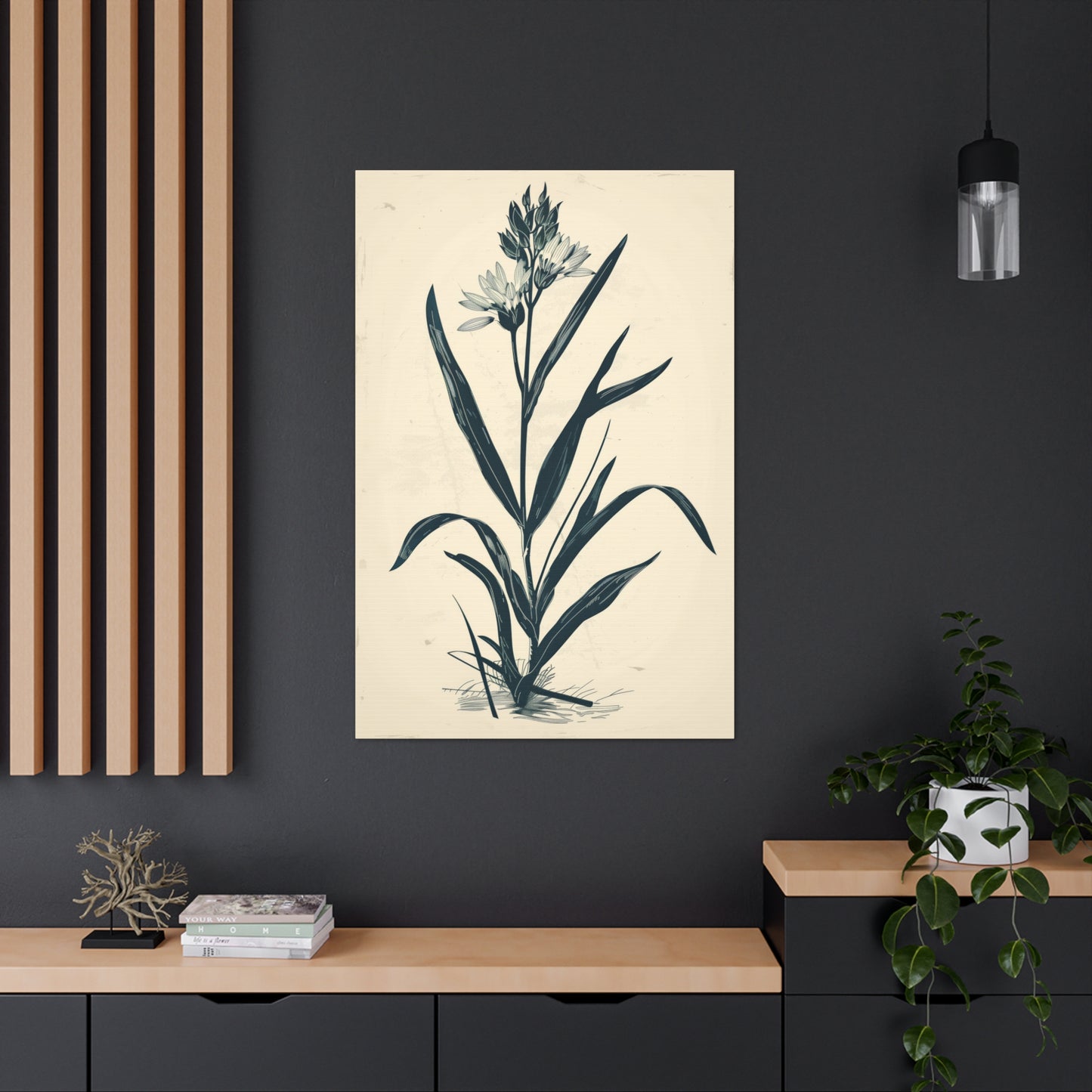 Grass Flower Digital Illustration Canvas Gallery Wraps