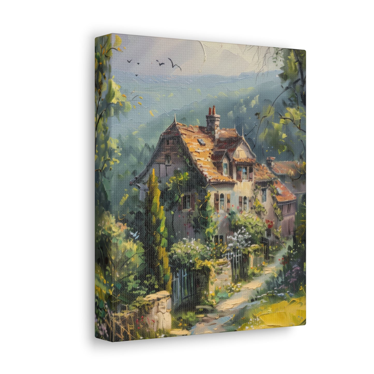 old house in countryside vintage Digital Oil Painting Print Canvas Gallery Wraps