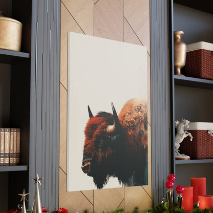 Bison - Illustration Canvas Gallery Wraps