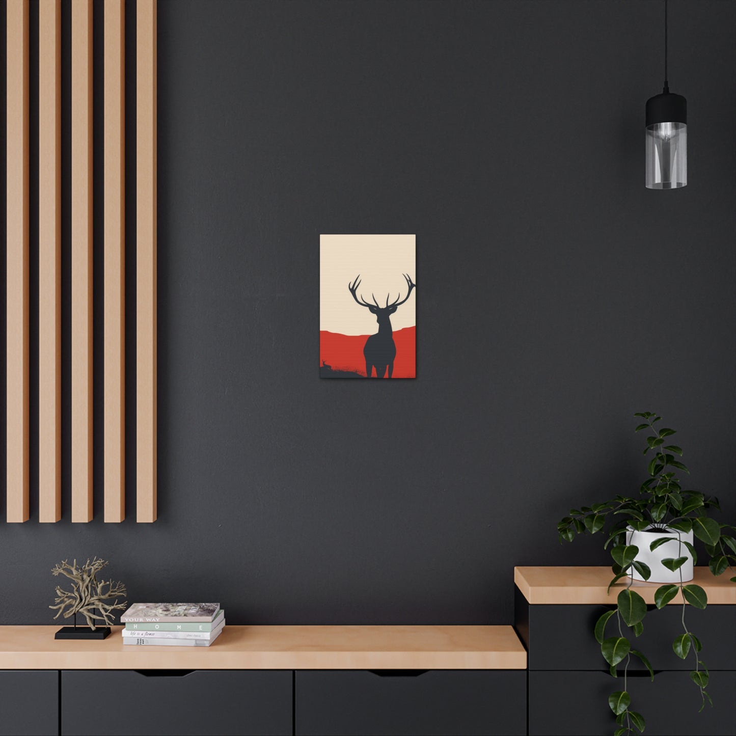 Reindeer with antlers  Digital Illustration Canvas Gallery Wraps