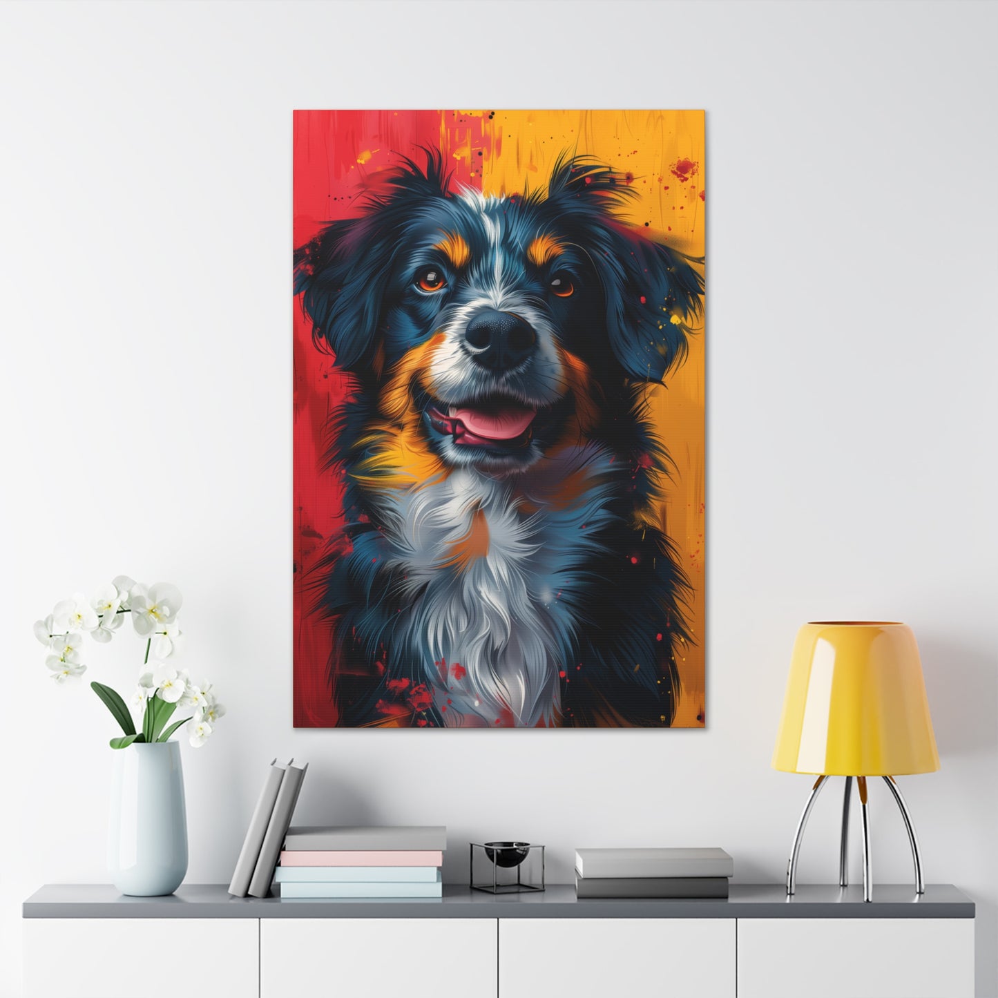 Border Collie Dog - Illustration Canvas Gallery Wraps