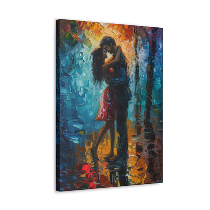 Couple - Leonid Afremov Style Digital Oil Painting Canvas Gallery Wraps