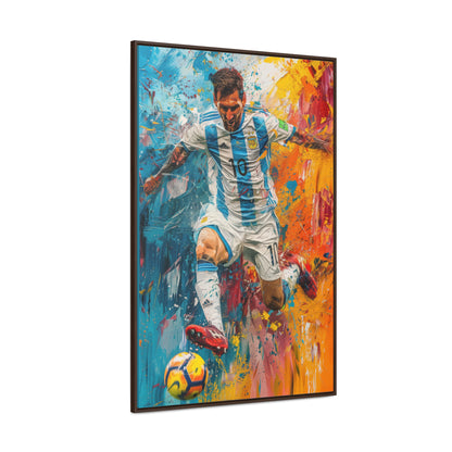 Lionel Messi Playing with Argentina T-Shirt - Canvas Print