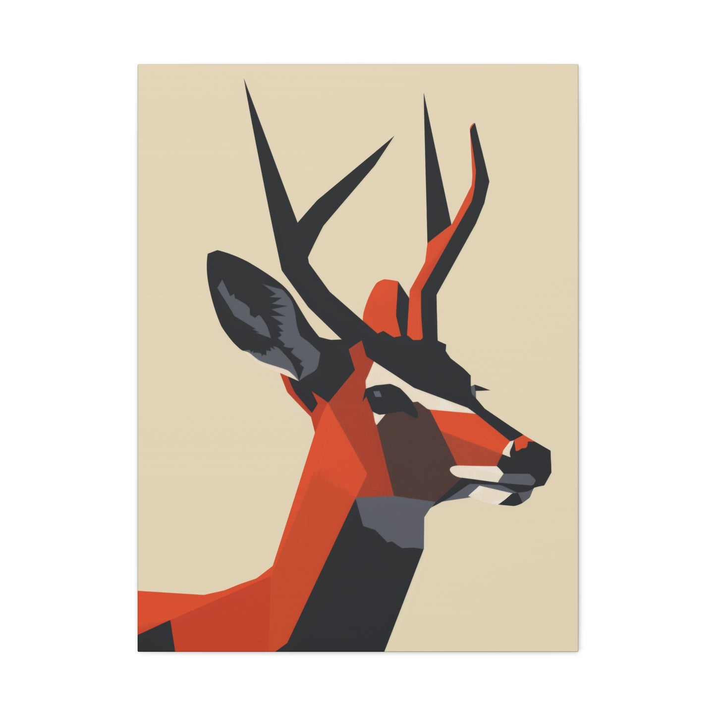 Reindeer with antlers Digital Illustration Canvas Gallery Wraps