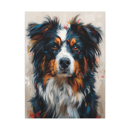 Border Collie Dog - Abstract Illustration Canvas Gallery Wraps