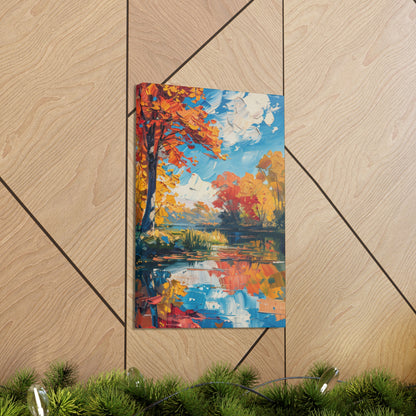 Autumn Nature - Claude Monet Style Digital Print Canvas Gallery Wraps